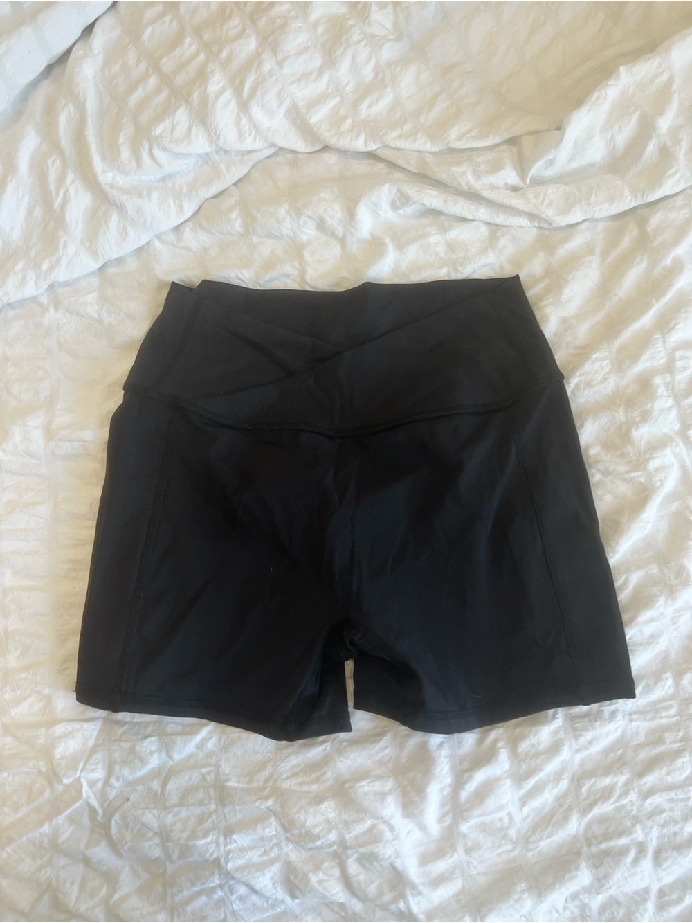 High-Waist Black Women’s Active Shorts